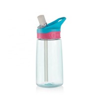 Bulk bpa free plastic water bottle with clear straw for kids