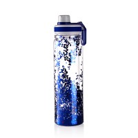 Leak proof 500ml double wall glitter sports water bottle